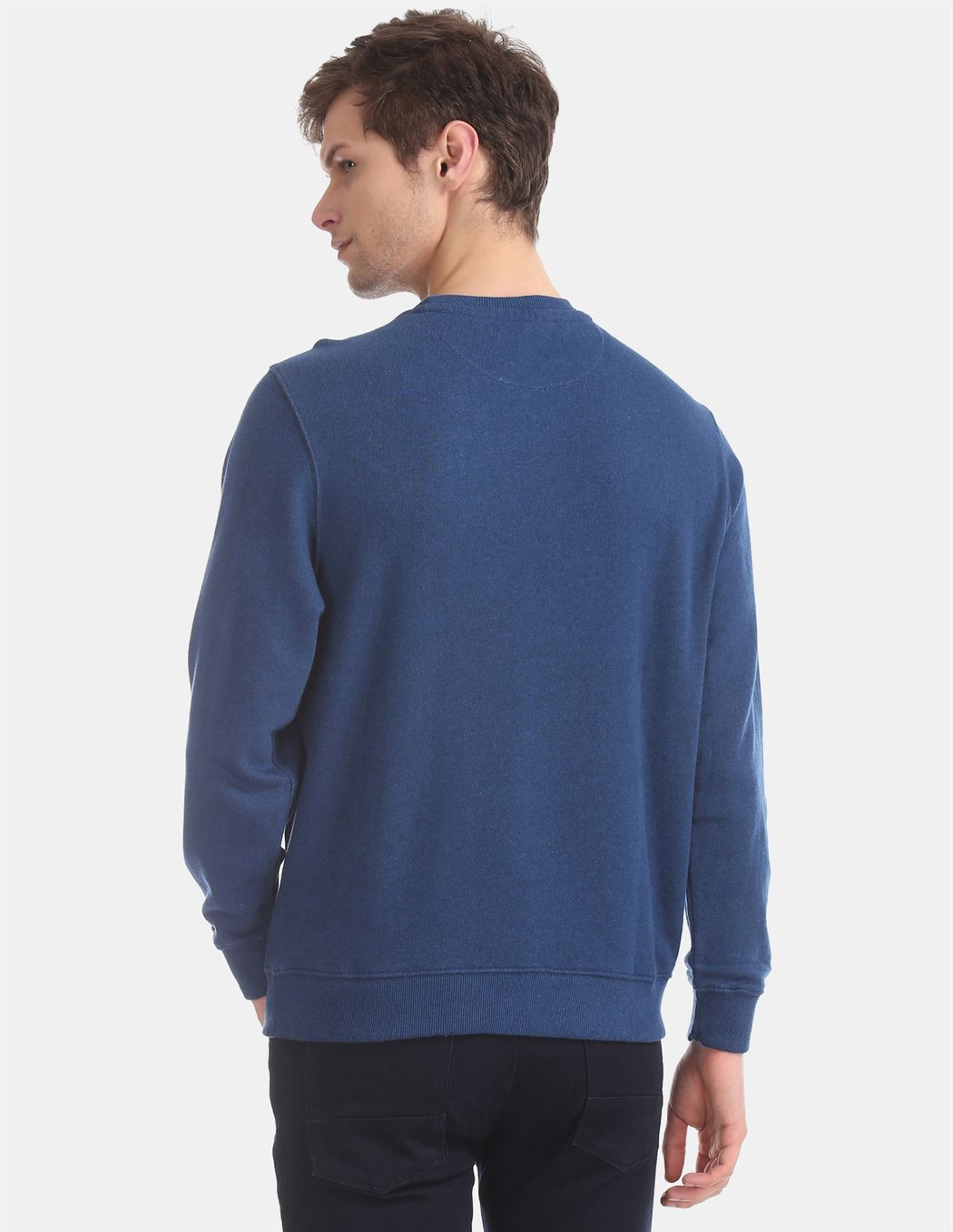 U.S.Polo Association Men'S Casual Wear Solid Blue Sweatshirt